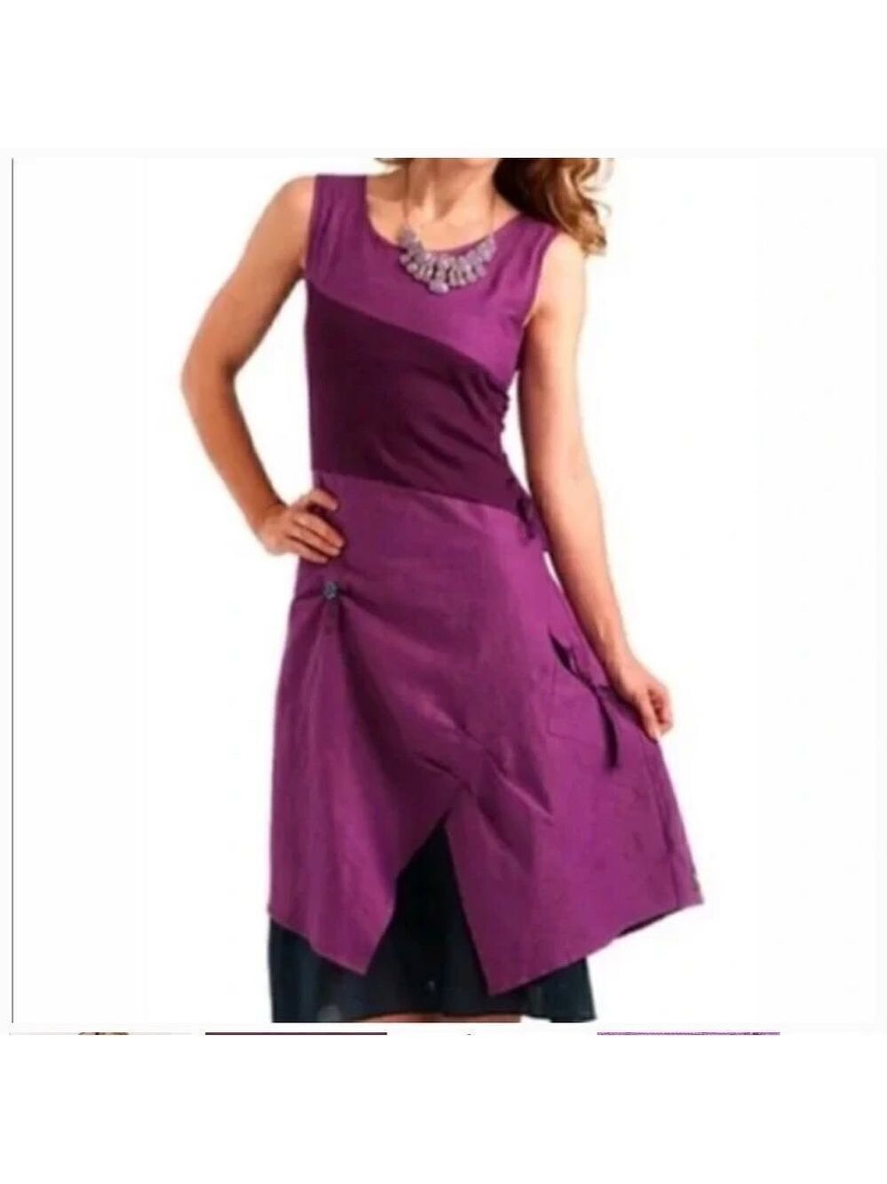Matilda Jane Ekaterina Grape Linen Blend Midi Dress